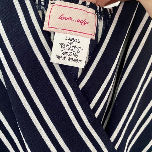 Love...ady Striped Surplice Neck Jumpsuit - Picture 2 of 6